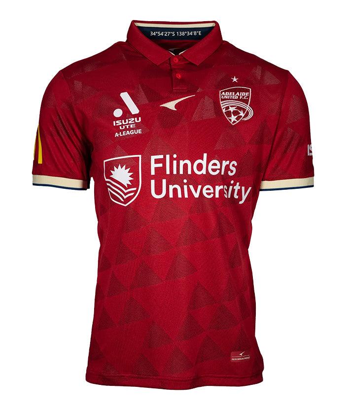 Maillot De Football Kappa Adelaide United - Taille M - Rouge - Signé - Occasion Excellent état